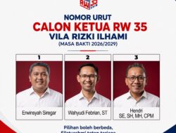Tiga Kandidat Berebut Kursi Ketua RW 35 Villa Rizki Ilhami Periode 2026–2029