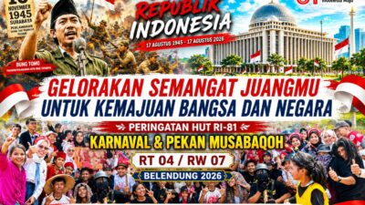 Pemuda Pemudi RW 007 Merayakan Kegiatan HUT RI Ke-81 Dengan Acara Karnaval Dan Musabaqoh